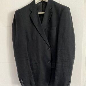 Men’s 100% premium linen black blazer - size large slim fit